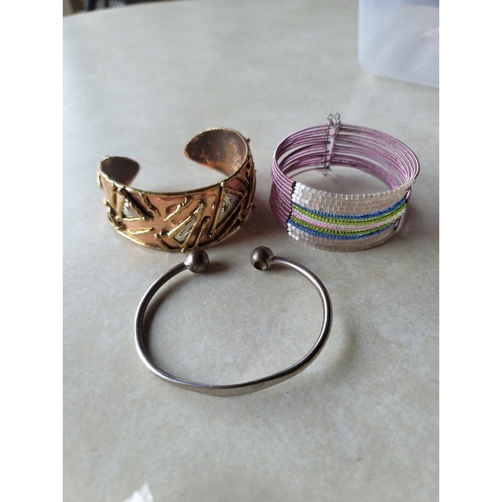 Cuff's Bundle. Bead Cuff, Double Ball , and Mixed Metal Cuff.